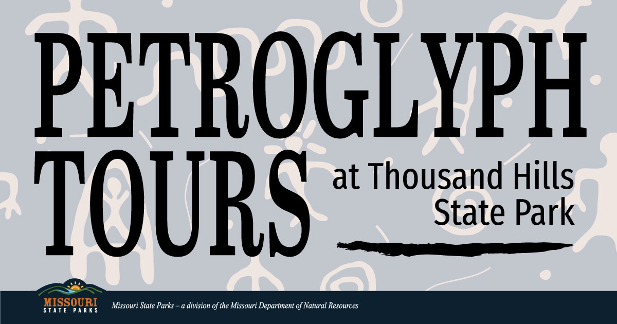 Flyer for the Petroglyph Tour at Thousand Hills State Park, Saturday, Oct. 31, 10 to 10:30 a.m.